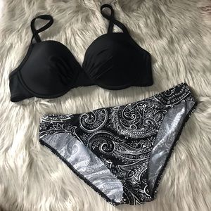 Black and white swimsuit